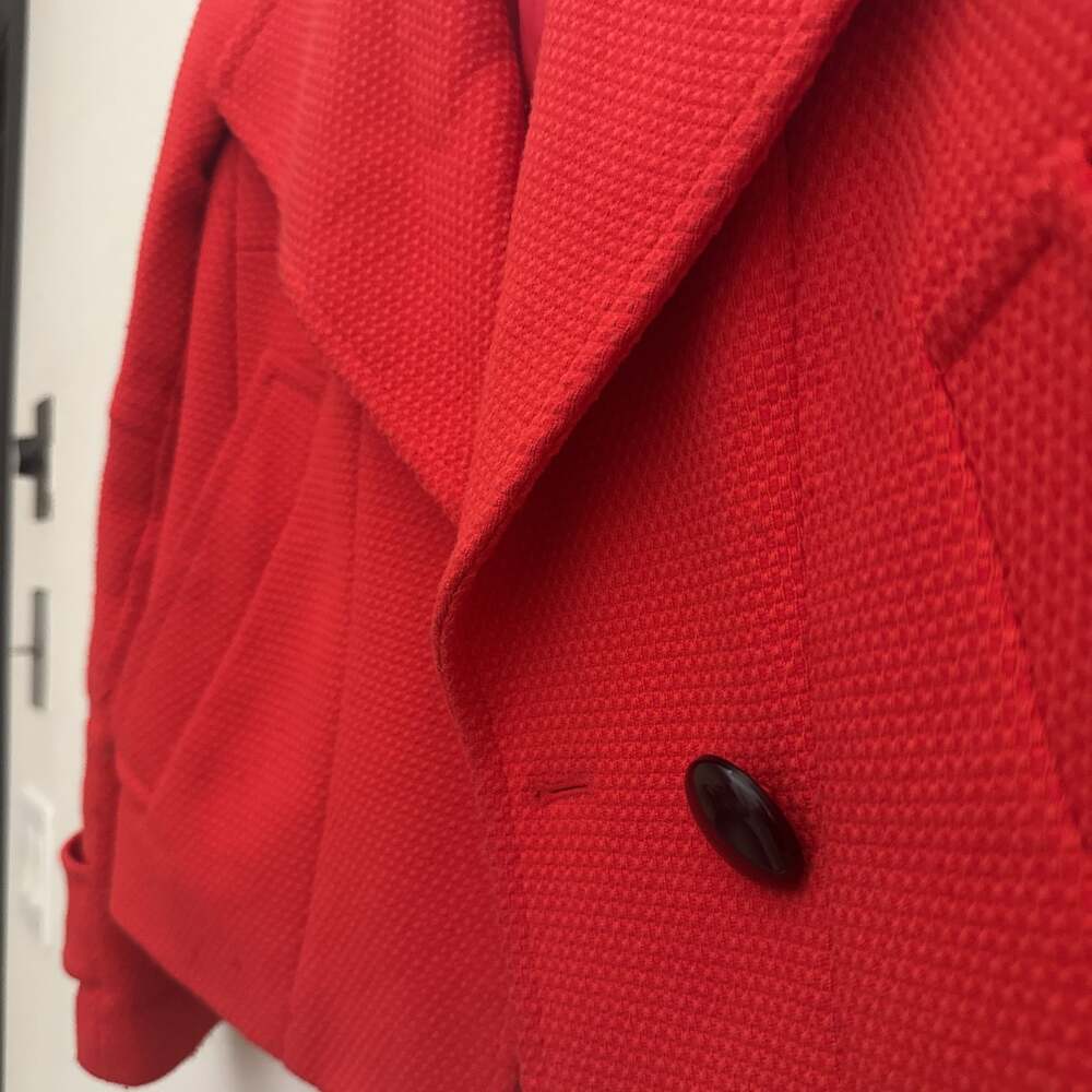 Etcetera Red Bright Single Button Wool Blazer Jac… - image 3